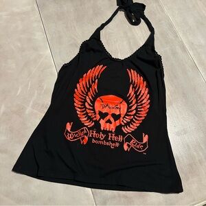 Demi Loon Holy Hell Bombshell Black Halter Tank
